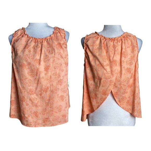 a.n.a. Tops - A.N.A. Top Fly-Away Back Cottage Core Floral Peach Womens Sz XL NWT $30